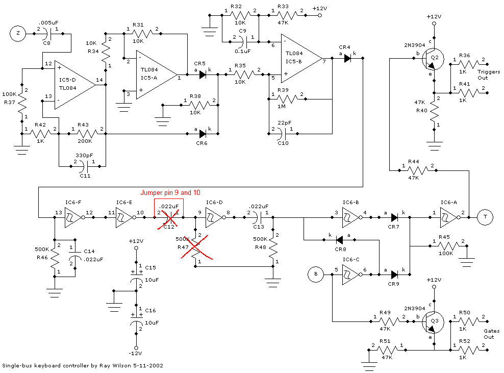 Analog Synth Keyboard Schematic